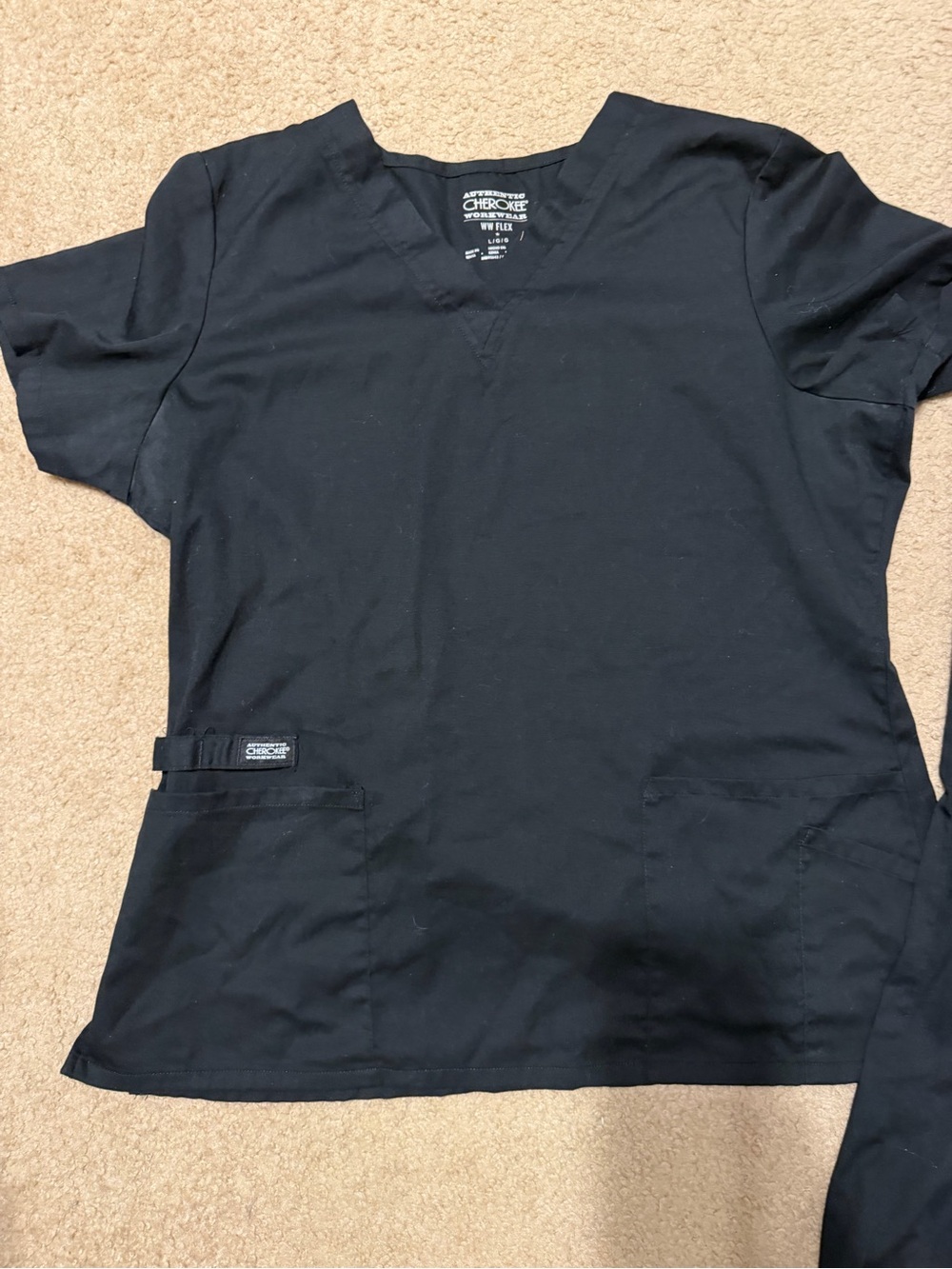 Cherokee Men’s Black V-Neck Scrub Top